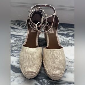 Valentino Beige Espadrille with Rock Studded Straps. High!